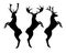 Rearing up deer stag black vector silhouette set