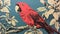 Reba Kaopaiparo Redtailed Parrot Linocut By George Perkinson