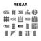 Rebar Construction Collection Icons Set Vector