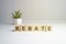 Rebate word on wooden cubes, business concept