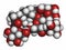 Rebaudioside A molecule. One of the main steviol glycosides found in stevia plants, used as sweetener. Atoms are represented as