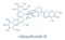 Rebaudioside A molecule. One of the main steviol glycosides found in stevia plants, used as sweetener. Skeletal formula.