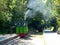 Rebecq, Belgium - July 10th 2018: Touristic vintage steam train of Rebecq - Rognon, Rebecq