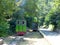 Rebecq, Belgium - July 10th 2018: Touristic vintage steam train of Rebecq - Rognon, Rebecq