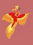 Reborn Phoenix pop art drawing. Fire bird drawing