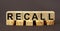 RECALL - Word Written In Wooden Cube