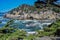 Receding Waves Form Waterfalls at Point Lobos State Reserve