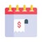 Receipt on calendar denoting concept icon of bill paying, ready to use vector