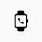 Receive calling on smartwatch icon. Calling on smartwatch. Smart watch incoming call vibration. Smartwatch showing handset call.