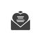 Received love letter vector icon