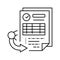 receiving report line icon vector illustration