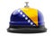 Reception bell with Bosnian flag, 3D rendering