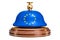 Reception bell with European Union flag, service concept. 3D rendering