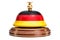 Reception bell with German flag, service concept. 3D rendering