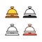 reception bell icon in 4 style: flat, glyph, outline, duotone