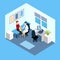 Reception At Pediatrician Isometric Design