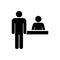 Reception symbol, check out icon, customer service desk sign â€“ vector