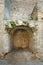 Recessed arched stone niche in the stone walls