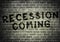 Recession coming - wall painting warning message