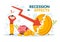 Recession Effects Vector Illustration with Impact on Economic Growth and Economical Activity Decline Result in Flat Cartoon