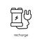 Recharge icon. Trendy modern flat linear vector Recharge icon on