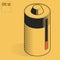 Rechargeable battery. Environmental battery. Isometric