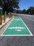 A recharging station for two electric vehicles located in a rural country town