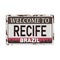 Recife Brazil Travel rusted sign Icon Skyline City Design Tourism