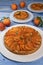 Recipe for apricot tart, sandy paste, almond cream, verbena decoration