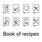 Recipe Book, Recipes, CookBook icons set