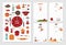 Recipe cards. Cookbook pages, cute cook recipes notes. Kitchen decorative stickers templates, food ingredients blank