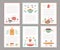 Recipe cards. Culinary book blank pages. Cookbook stickers, cute home menu. Banners for baking cooking with doodle