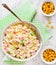 Recipe corn salad with crab, egg and mayonnaise