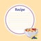 Recipe note with empty lines, sticker for making notes, write useful information, recipe for cooking