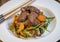 Recipe Sesame beef wok, minced summer vegetables