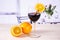 Recipe step by step hot red mulled wine with red tulips