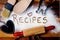 Recipes with heart blackboard