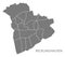 Recklinghausen city map with boroughs grey illustration silhouette shape