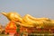 Reclined Buddha statue near Pha That Luang, a landmark of Vientiane