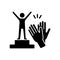 Recognition and approval motivation black glyph icon