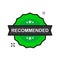 Recommended badge green Stamp icon in flat style on white background. Vector illustration.