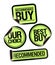 Recommended buy, our choice, best buy stickers set