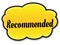 RECOMMENDED handwritten on yellow cloud with white background