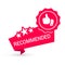 Recommended red icon with stars, thumb up. Sales promotion, advertising. Marketing action banner.