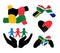 Reconciliation concept. Holding hands and hearts. Reconciliation concept. South Africa