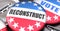 Reconstruct and elections in the USA, pictured as pin-back buttons with American flag, to symbolize that Reconstruct can be an