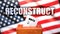 Reconstruct and voting in the USA, pictured as ballot box with American flag in the background and a phrase Reconstruct to