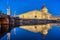 The reconstructed Berlin City Palace at dusk