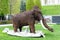 Reconstructed models of a mammoth. The park of dinosaurs in Palas Public Garden in Iasi near Palatul culturii or The Palace of