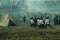 Reconstruction of battles of the Patriotic war of 1812 Russian city Maloyaroslavets.